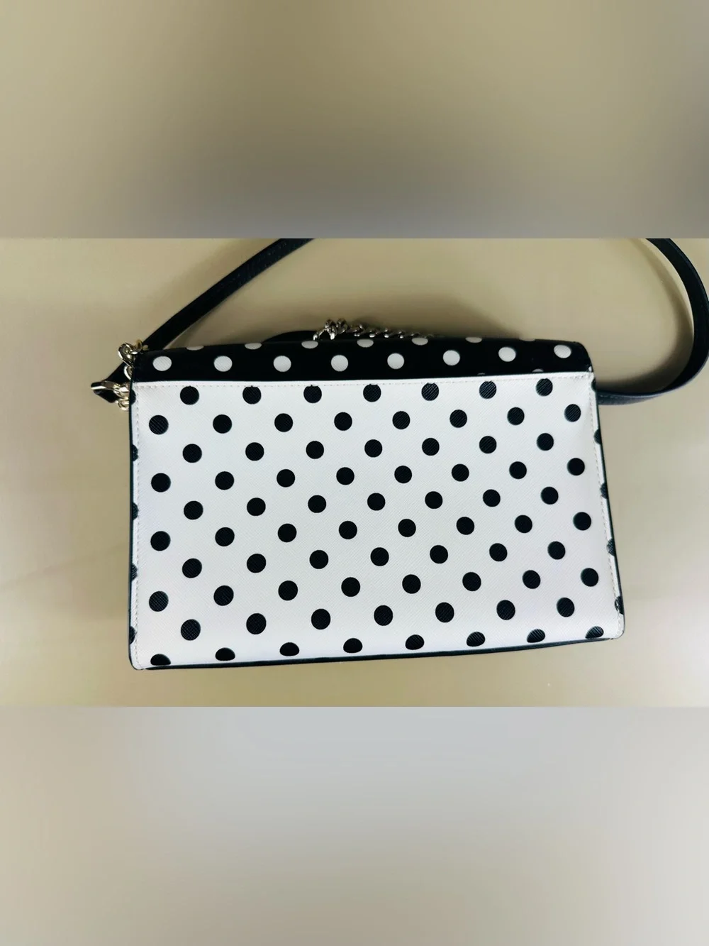 kate spade Black & White Polka Dot Chain Shoulder Bag